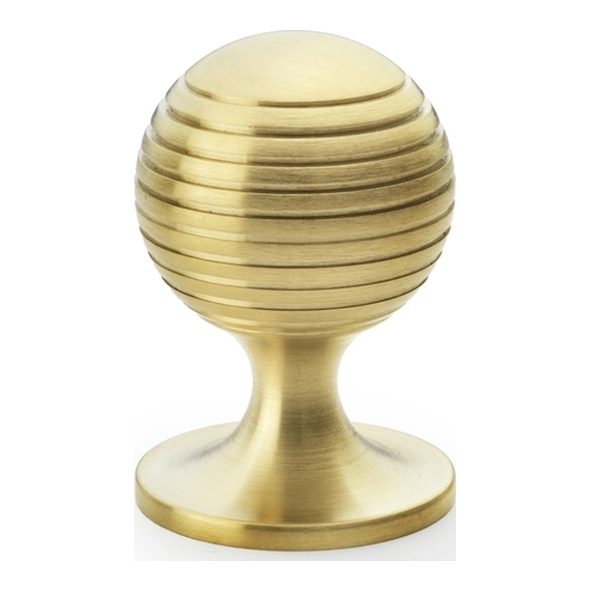 AW832-38-SBPVD • 38mm • Satin Brass • Alexander & Wilks Caesar Cupboard Knob on Round Rose